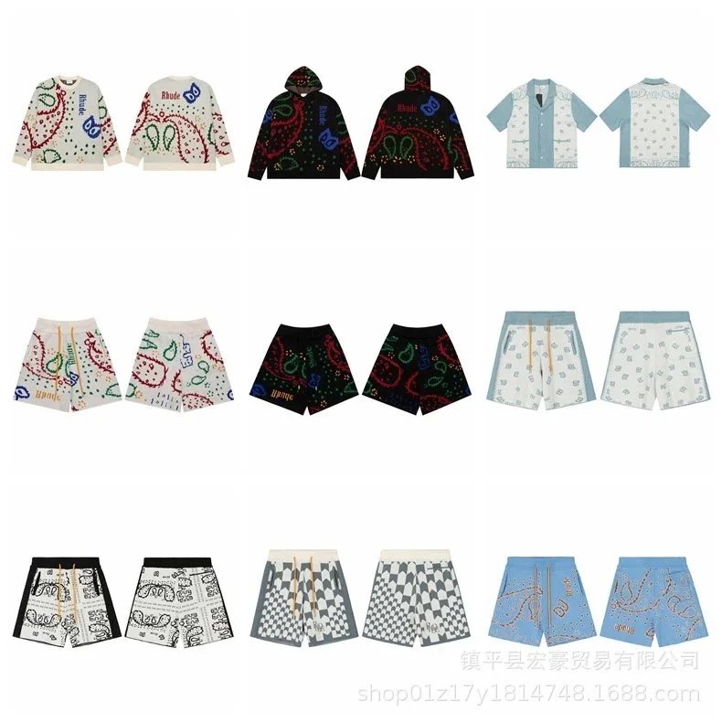Jacquard cashew flower letters fashionable casual men's and women's same sweater shorts QC-foto van WEIDIAN op Qualit.ly