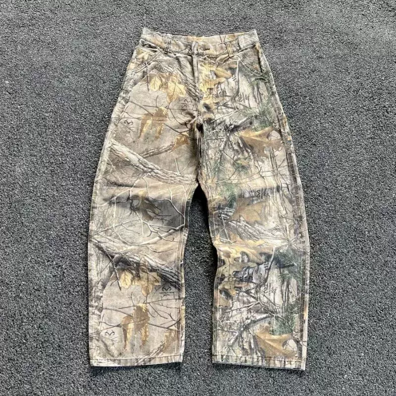 Y2k Jeans New Harajuku Hip Hop Camouflage Retro Oversize Den