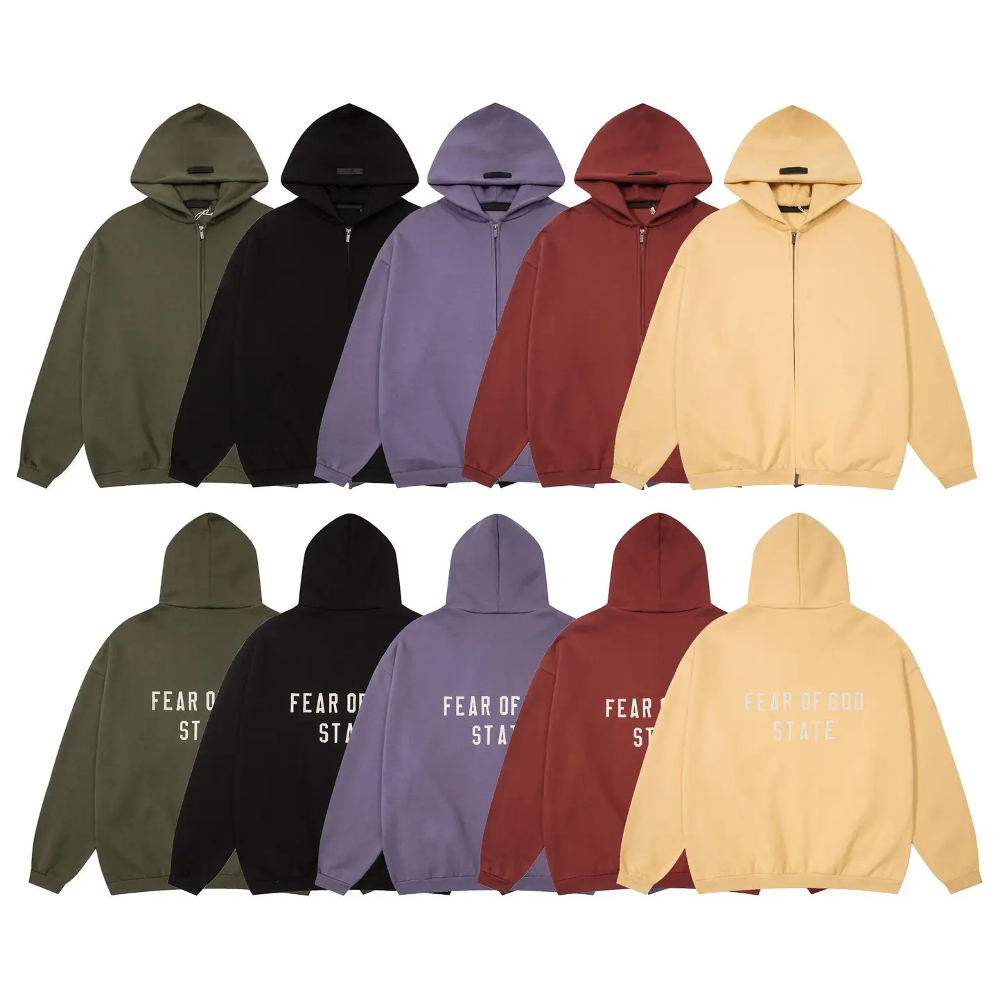 Cross-border Wholesale FEAR OF GOD fog Printed Double Row Letter Hoodie Sweater Long Pants for Men and Women Autumn and Winter