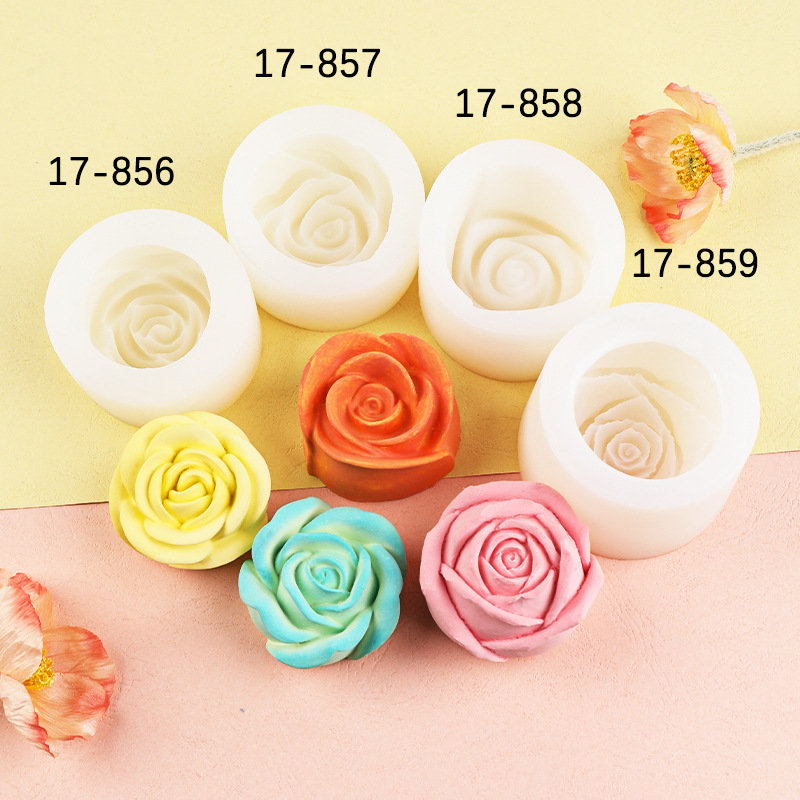 Three-dimensional peony rose silicone mold 3D flower floral aromatherapy candle mousse cake chocolate decoration