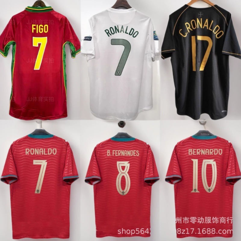 26 Portugal Series Jerseys from the United States, Canada, and Mexico: Figo, C. Ronaldo, Leão Neves, Rui Costa Football Jerseys