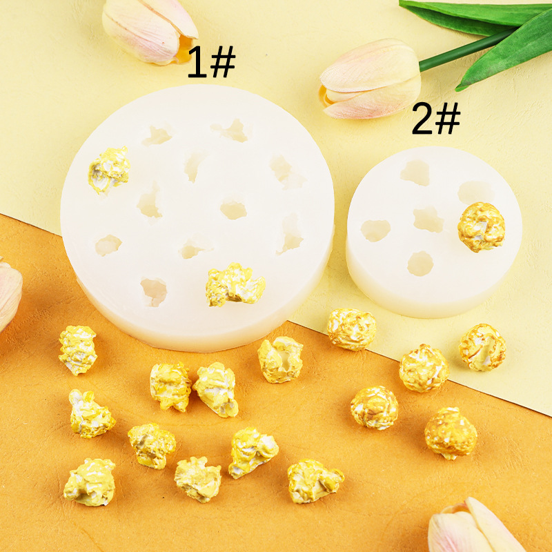 Three-dimensional popcorn silicone mold simulation food and play aromatherapy plaster candle chocolate epoxy baking cake decoration