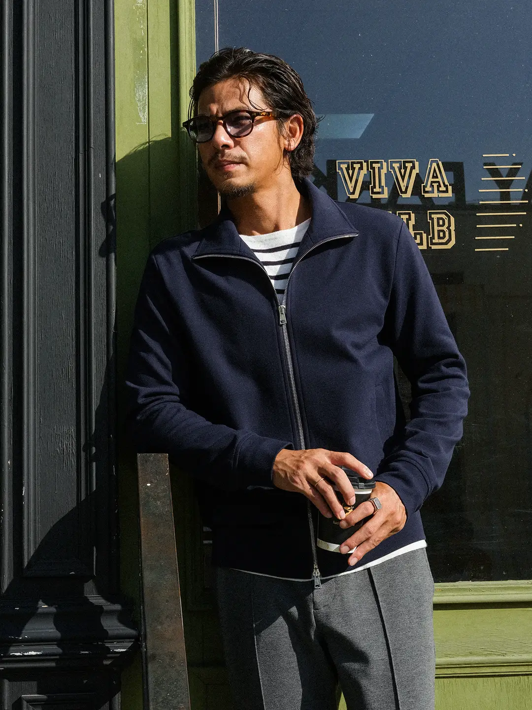 Abbey Road Spring New Du Home Italy Knitting Fabric Classic Retro Sports Stand Collar Zipper Casual jacket