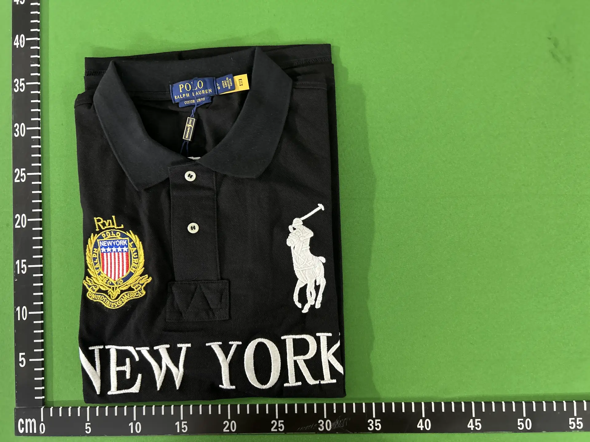 Polo Ralph Lauren Black Custom Fit Polo Shirt New York
