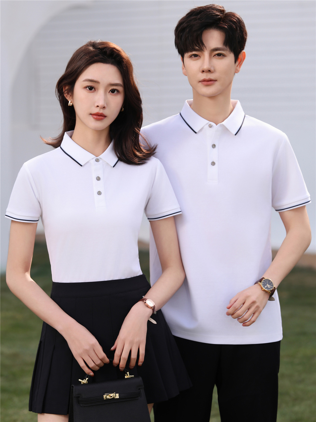 210g 50 Lyocell mercerized pearl cotton POLO shirt short sleeve lapel T-shirt men's and women's advertising shirt custom LOGO