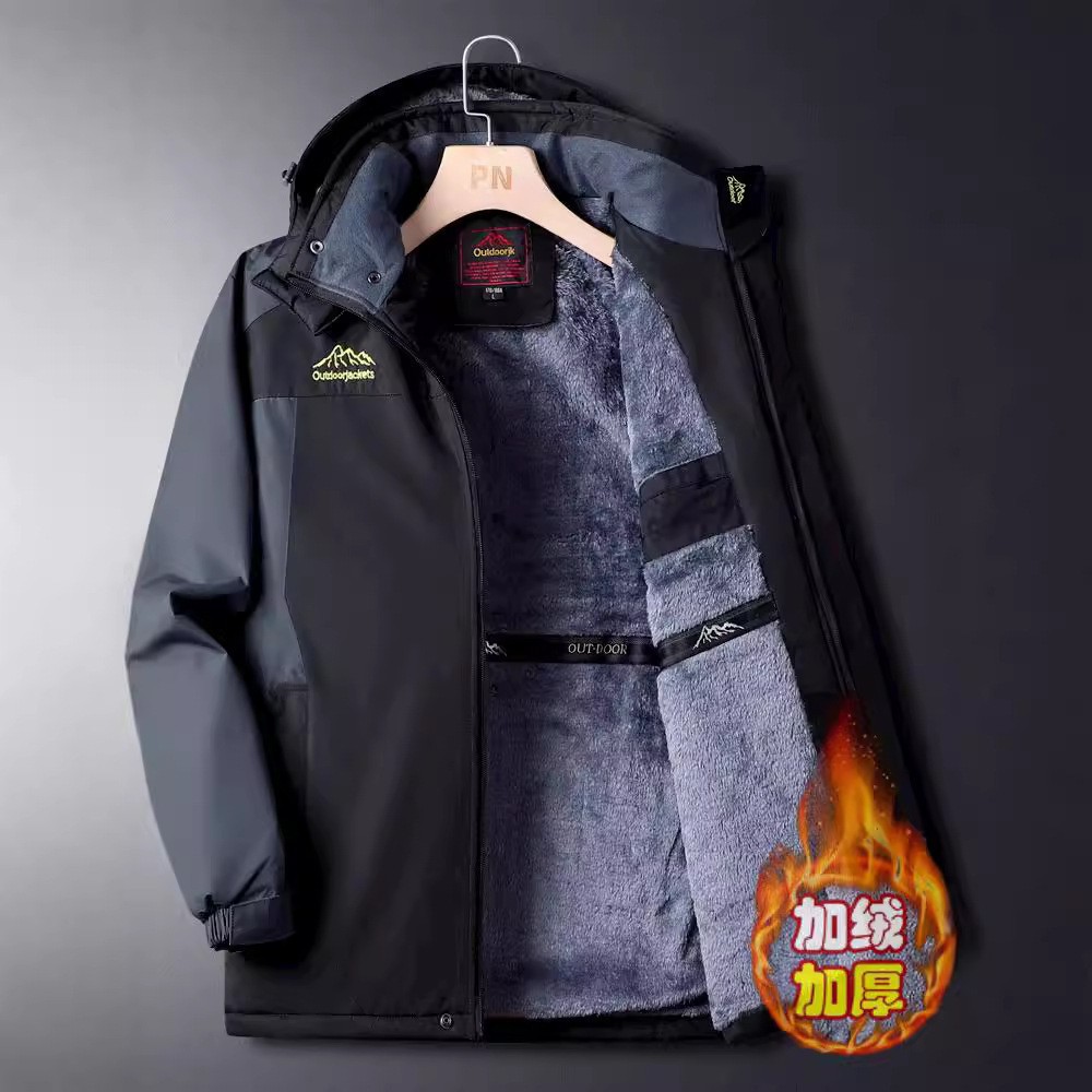 Men's fleece-lined Thickened Winter Men's Warm Cotton-padded Jacket Dad's Winter Coat Windproof Cold-resistant Cotton-padded Jacket for Men