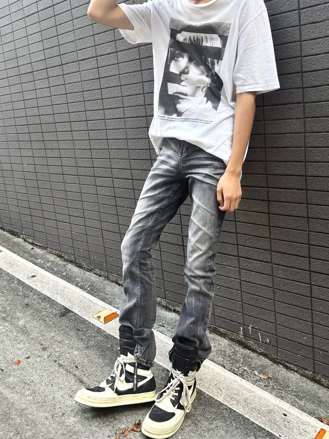 American High Street Vibe Slim-Fit Jeans for Men, New Spring Vintage Washed Distressed Slim Straight Long Pants