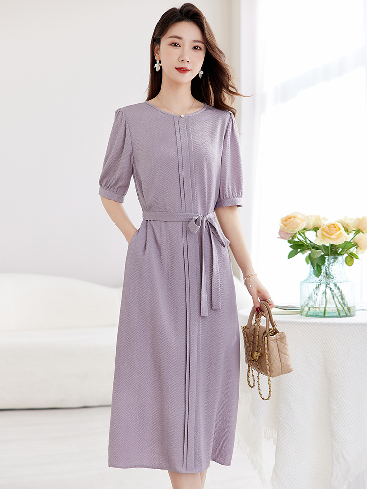 Purple Silk Crepe Dress for Women 2026 New Summer High-End Light Luxury Silk Long Dress