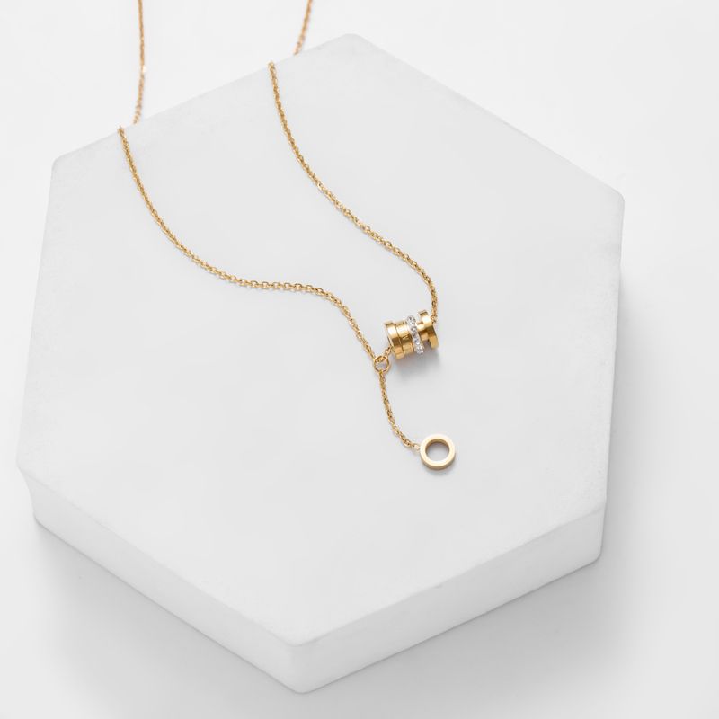 Cross-Border Hot-Selling Light Luxury Versatile Necklace, Non-Fading, Simple Hip-Hop European and American Style Circle Necklace, Wholesale
