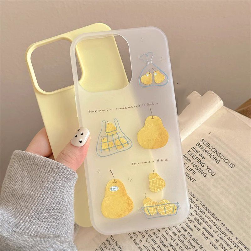 Yellow Snow Pear Suitable for Apple 16 Pro Max Jelly Two-In-One 15 Pro Matte Phone Case 14 16 17 Hard
