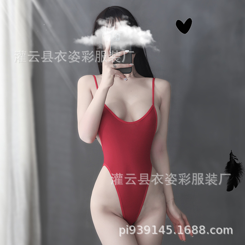 Clothing Zicai dead stock one-piece open-end swimsuit sexy lingerie suit Ice Silk swimming cloth free transparent hot suit