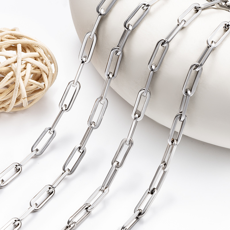 Stainless steel square cross chain square chain non-fading necklace bracelet simple clothing chain stainless steel chain diy