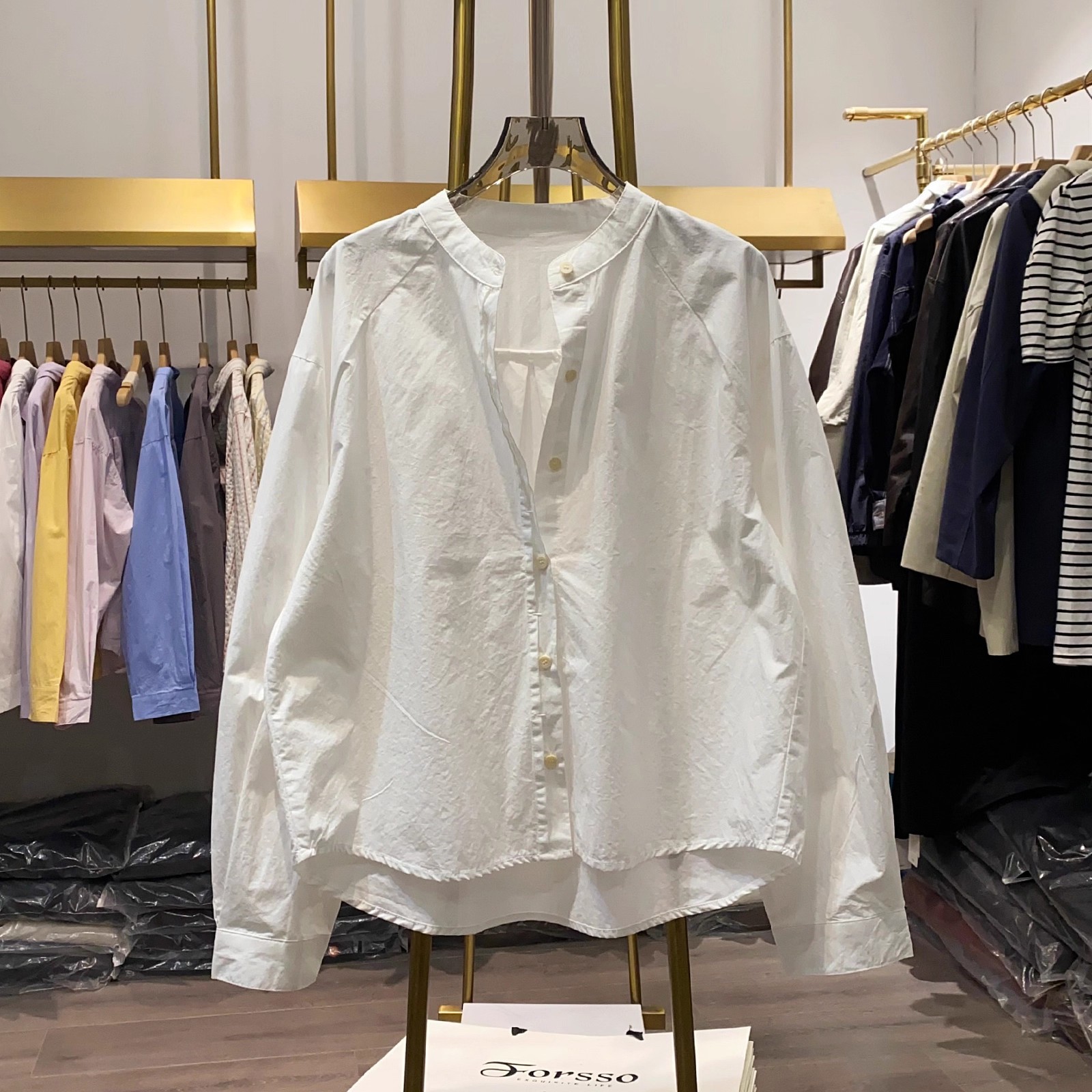 Casual Round Neck Long-Sleeved Shirt for Women Spring and Autumn New Korean Style Simple and Versatile Loose Slimming Top