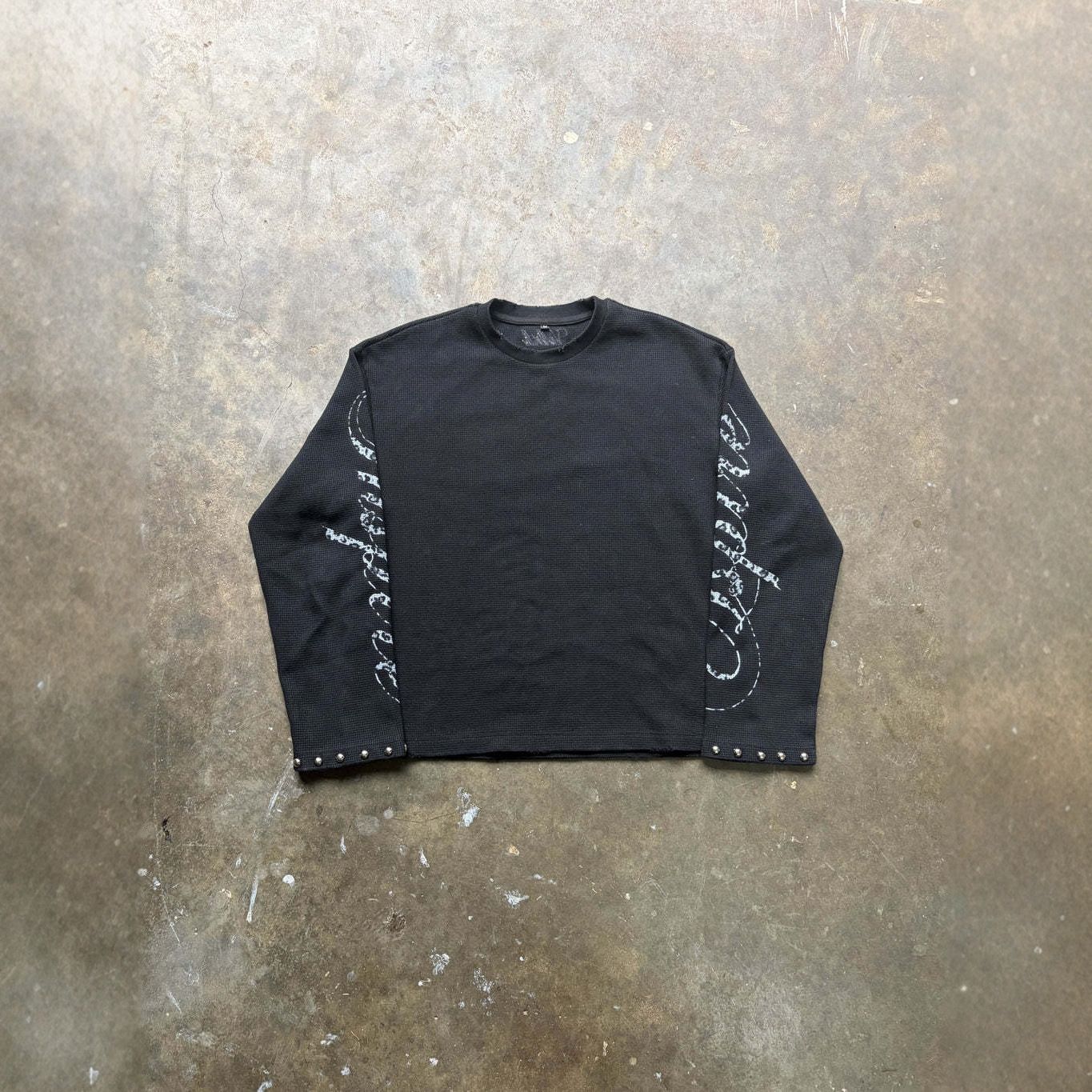 European and American Cross-Border American Long-Sleeved T-Shirt Dark Retro Y2K Printed Top High Street Gothic Trendy Wear