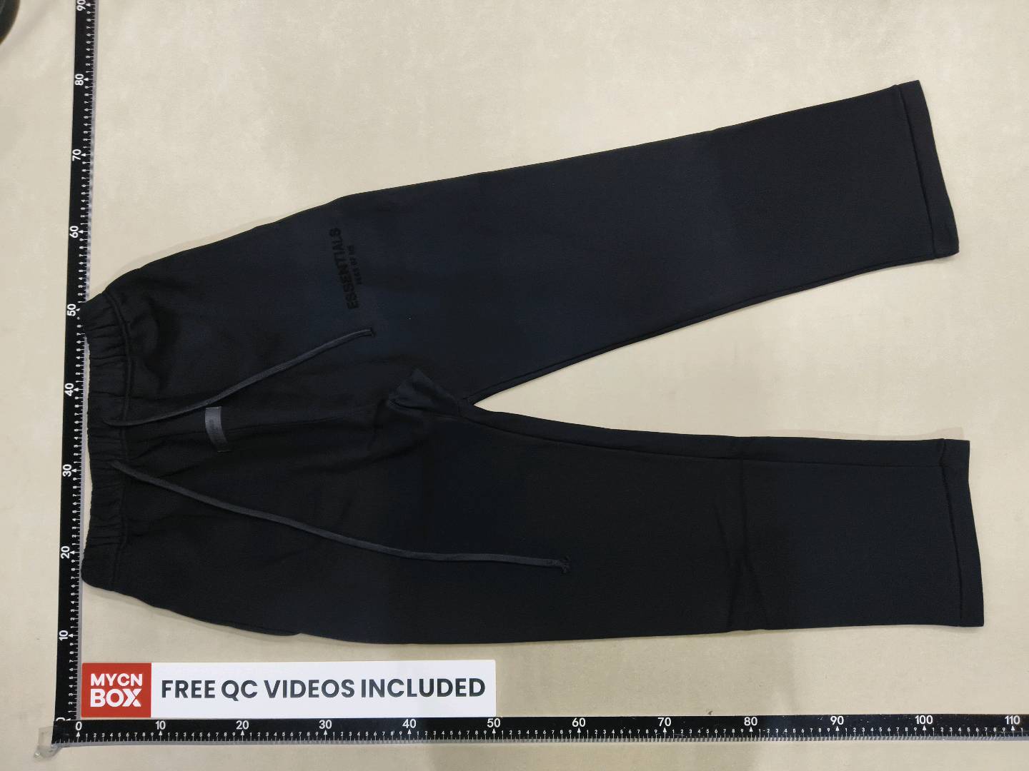 High-End Version Essentials Hhh Eighth Season Second Line High Street Straight-Leg Casual Loose Black Velvet Print Wide-Leg Pants QC
