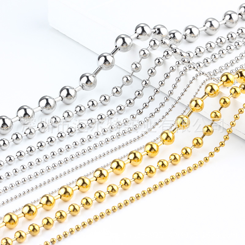 Stainless steel ball bead chain ball bead chain vacuum color retention 18k gold men and women necklace bracelet chain diy wholesale