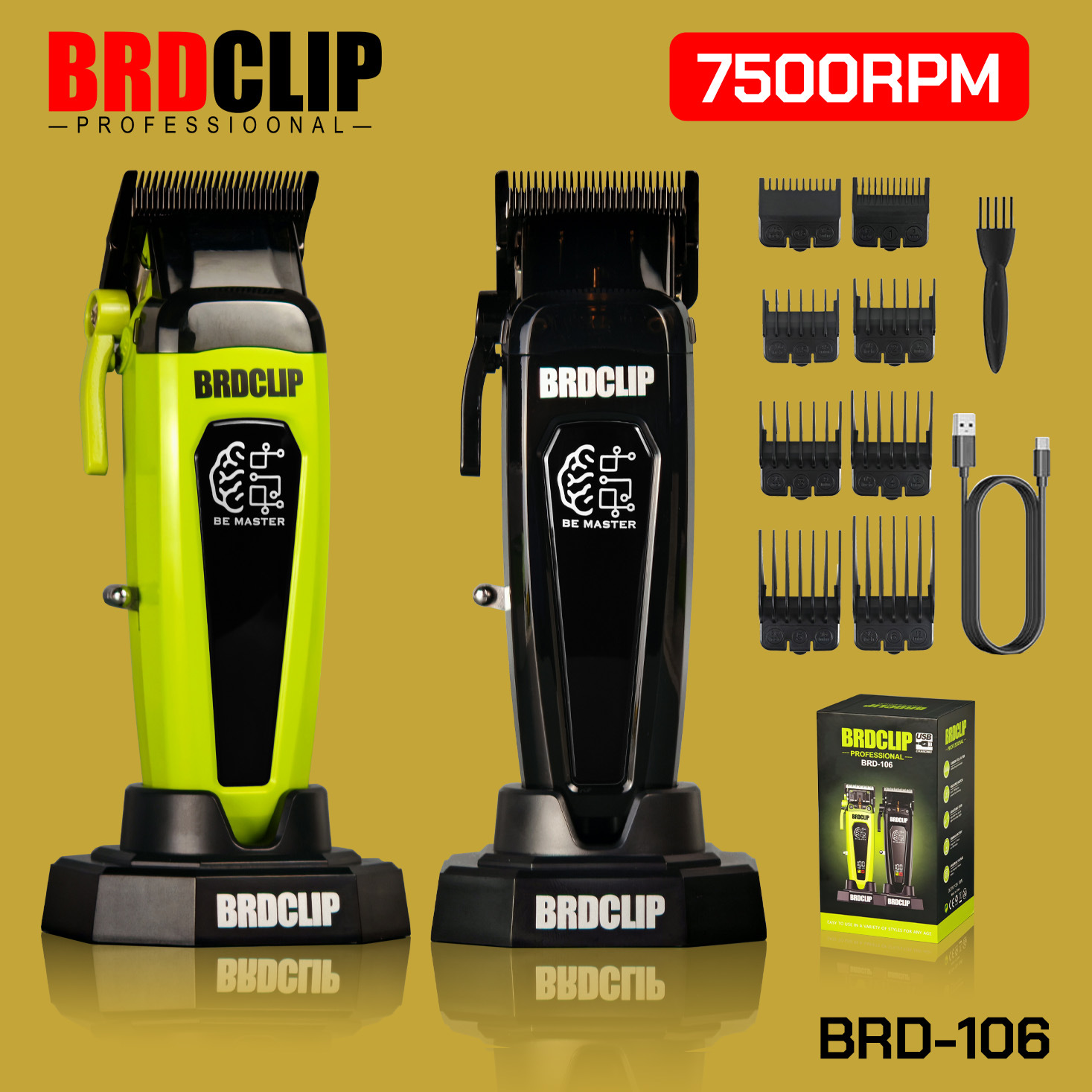 Cross-border professional electric barber scissors high-power electric clippers stainless steel hair clipper men's hair salon barber scissors foto QC de 1688 en Qualit.ly