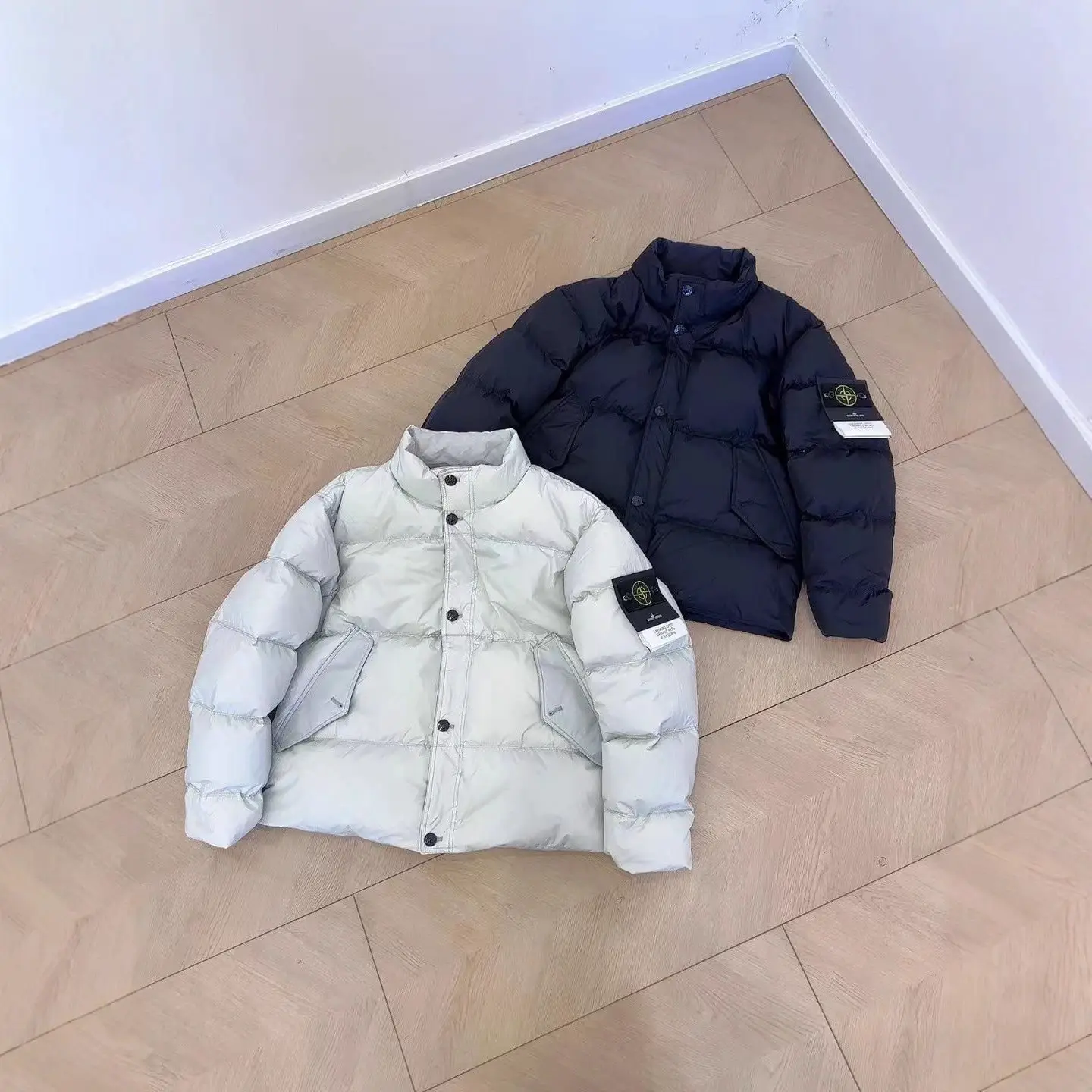 Nylon stand collar thick cotton coat, bread jacket, men's zipper versatile warm jacket