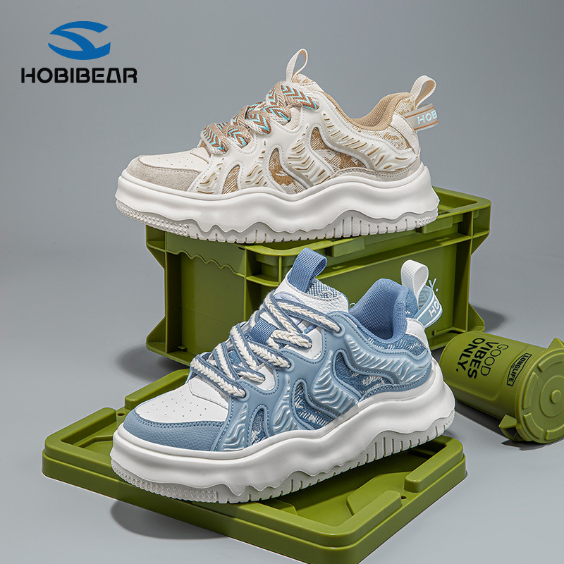 Hobibear Men's Shoes Spring Youth Sneakers Men's Breathable Dad Shoes Rubber Sole Sneakers Dropshipping