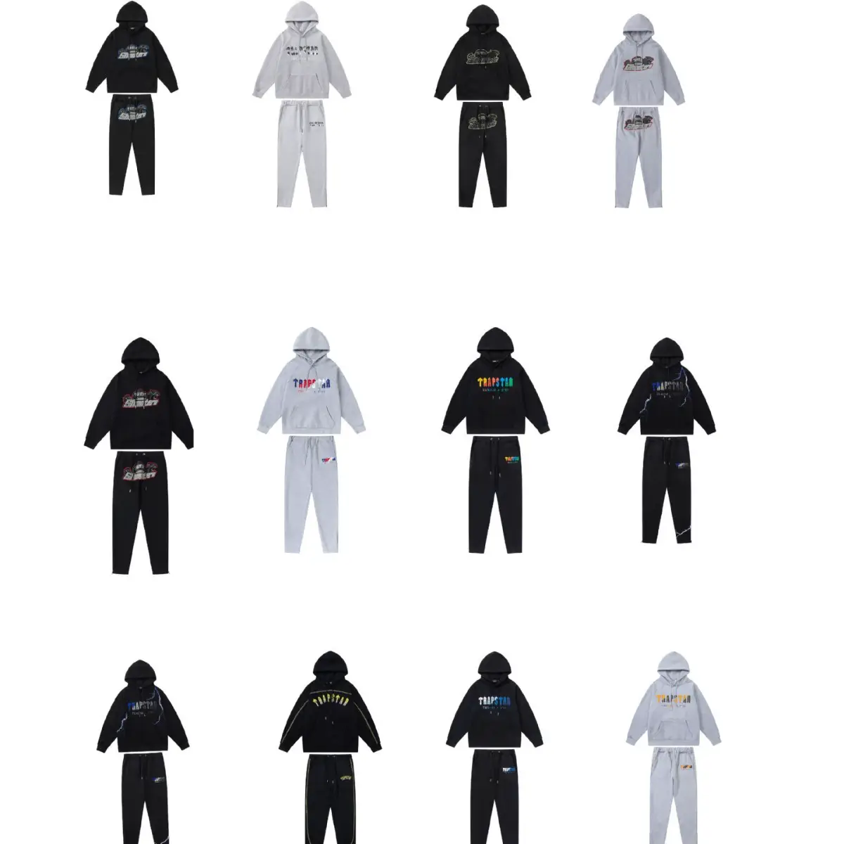 Guangzhou stall wholesale American niche tide letters towel embroidery hip-hop men and women loose casual hooded sweater set