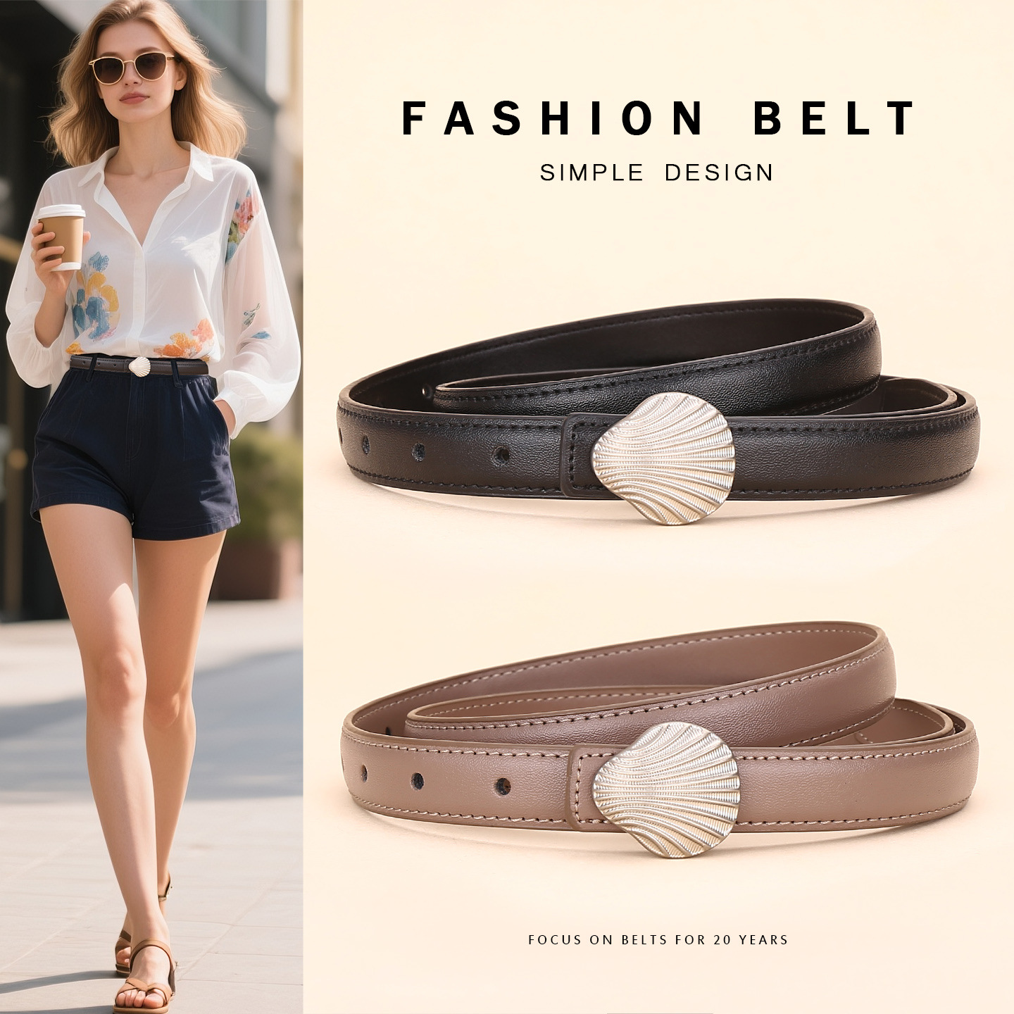 New Style Belt for Women, High-End Leather Belt, Versatile Decorative Business Belt for Jeans, Ultra-Fashionable Belt for Cross-Border Trade