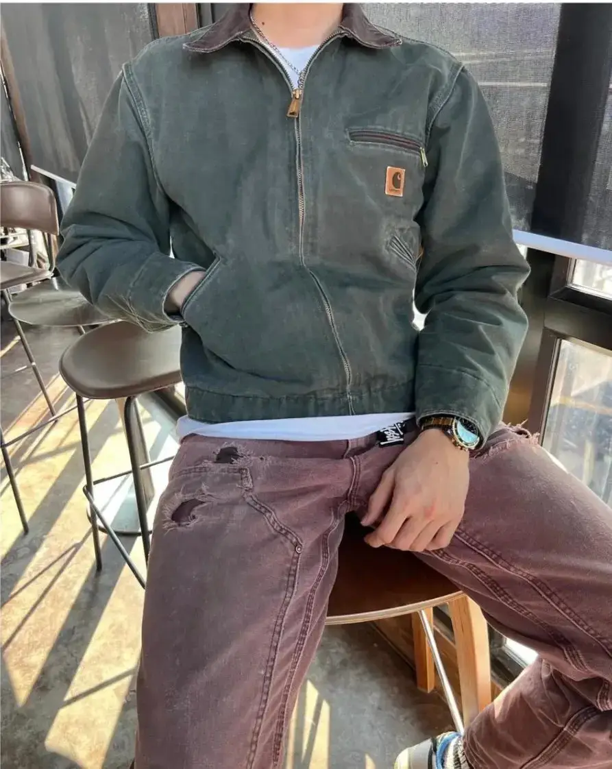 重工水洗做旧很帅 原厂品质 car 卡哈J97底特律水洗重磅复古做旧夹克外套 男女同款