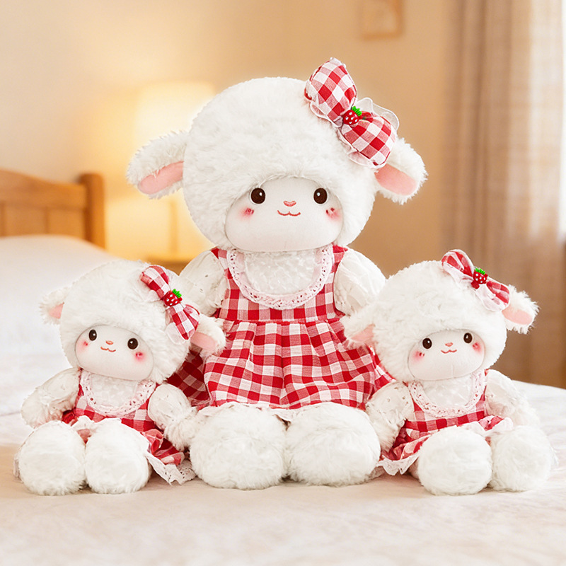New Birthday Cake Milk Foam Little Sheep Plush Toy, Cute and Sweet Little Sheep Doll, Children's Sleeping Pillow
