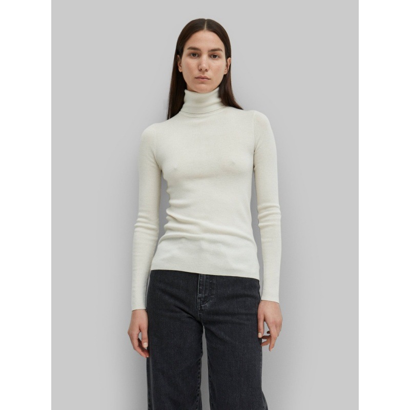 Longmei Merino Wool Turtleneck Knitwear for Women 2025 Autumn/Winter New Tot Style Minimalist Slim Fit Base Shirt