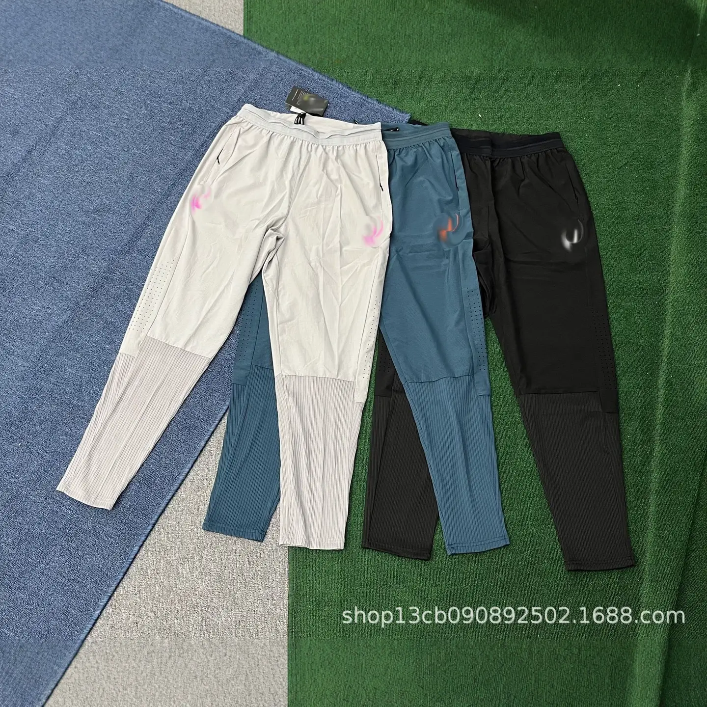 Track and Field Training Pants Threaded Sports Quick-Drying Marathon Men's and Women's Sports Running Breathable Zipper Sports Pants Splicing