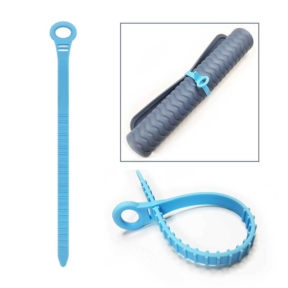 Portable Silicone Tie Straps, Household Items, Outdoor Baking Mat Binding Straps, Pull-Tab Packing Straps, Silicone Tie Straps