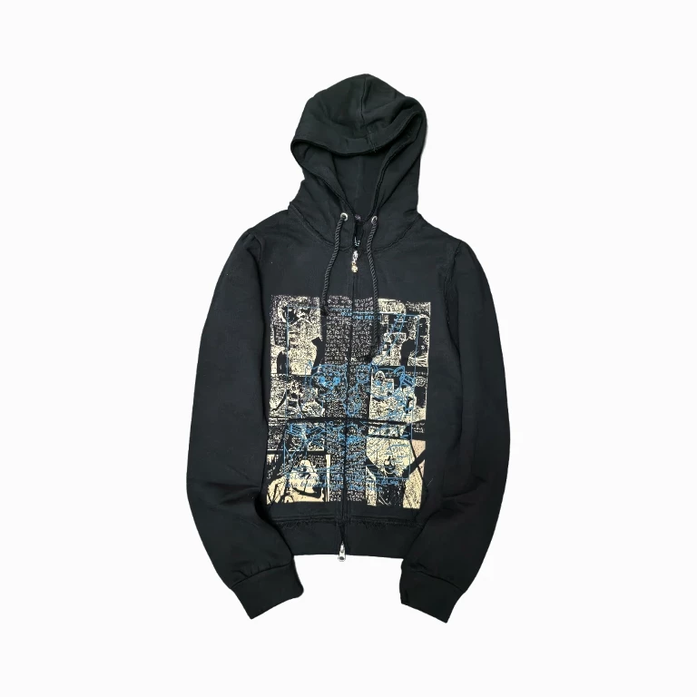 LmyerHysteric Glamour hysterical print hoodie Archive Loose casual black hoodie