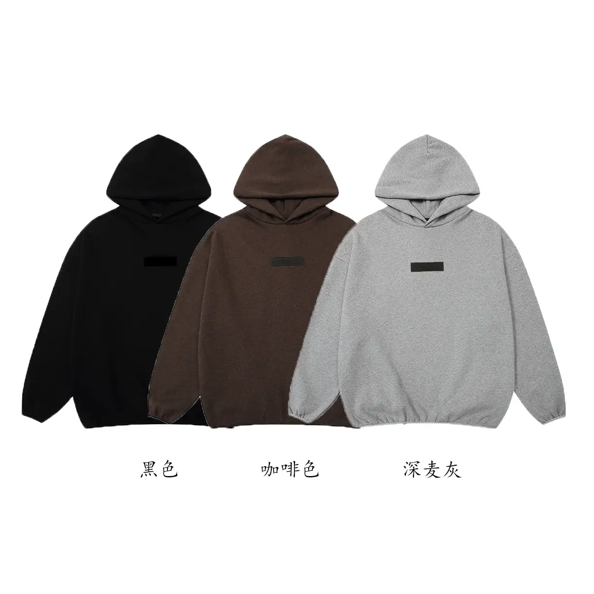 2024 fall and winter new FOG badge monogram pullover padded sweater men and women with a batch of hair