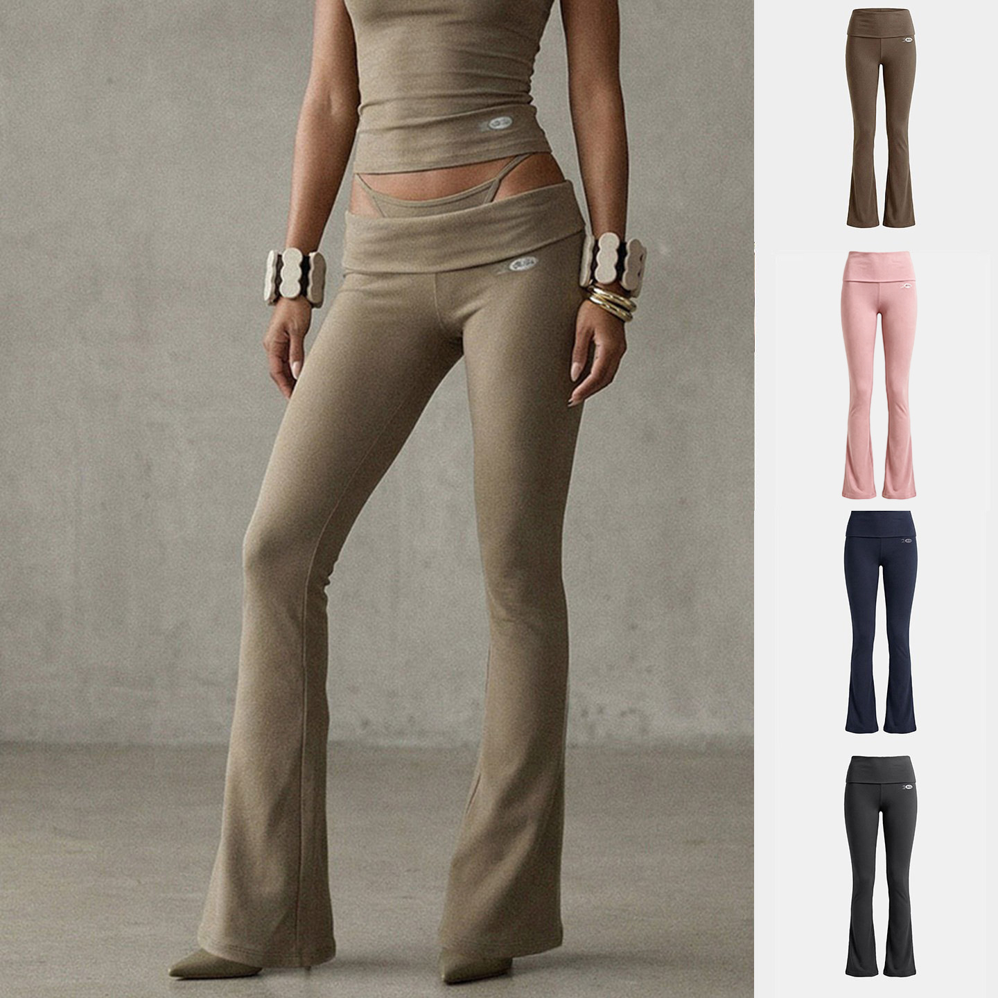 Korean Badblood Bcac Series American-Style Spicy Girl Casual Pants Women's Flared Pants Slimming Foldable Long Pants Trendy