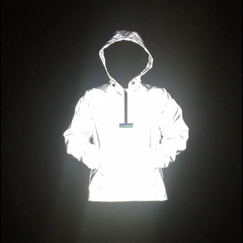 Autumn and Winter Cross-border Reflective Pullover Jacket European and American Hip-hop Street Dance Raglan Sleeve Jacket Instagram Style Fashionable Men's and Women's Top