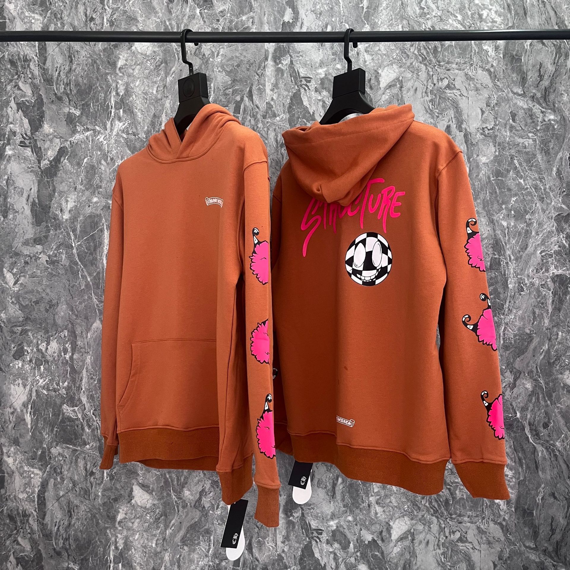 Chrome Hearts Autumn and Winter Chrome Blue Matty Graffiti Embroidered Mouth Sweatshirt Men's and Women's Hoodies