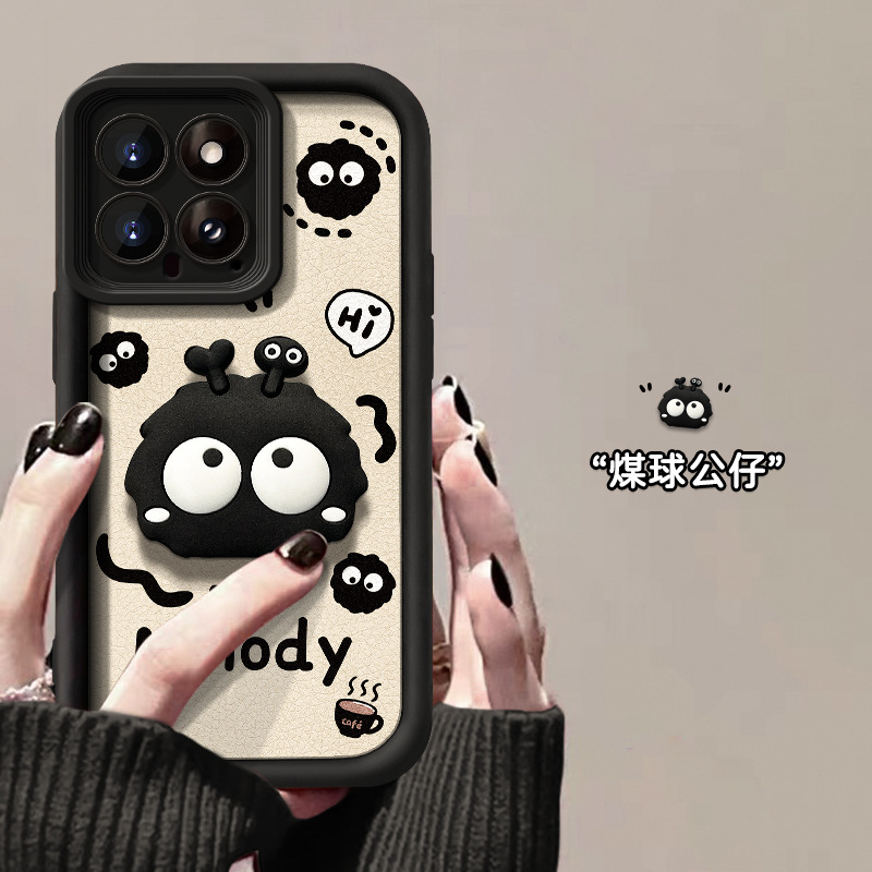 Suitable for Xiaomi 14 mobile phone shell note13pro + briquette doll 12/10s sheepskin red mi k60/50 drop-resistant