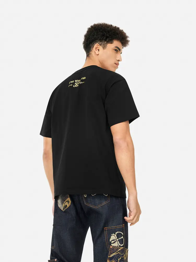Evisu 2025 Summer New Products Men More Flap Pocket pants and More Print Super Loose Trendy Casual Fashion T-Shirt