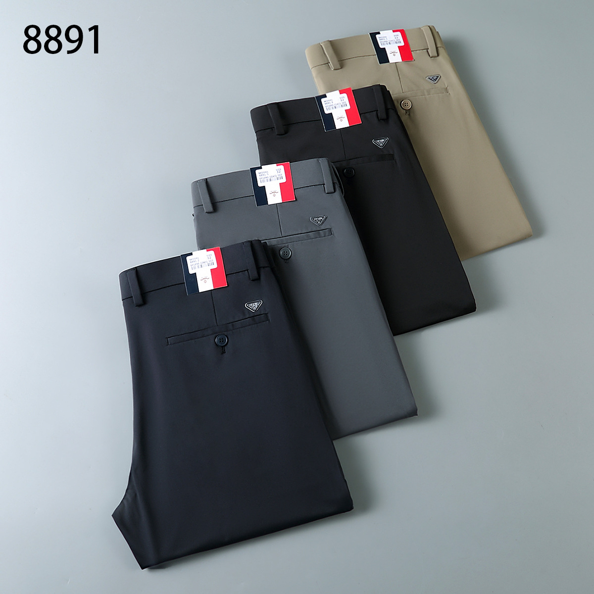 Four-Way Stretch High-End Fabric Men's Casual Pants, Straight-Leg Business Fashion, Stylish and Elegant, Wrinkle-Free, Light Luxury Men's Trousers, Mature Casual Wear QC-foto från 1688 på Qualit.ly