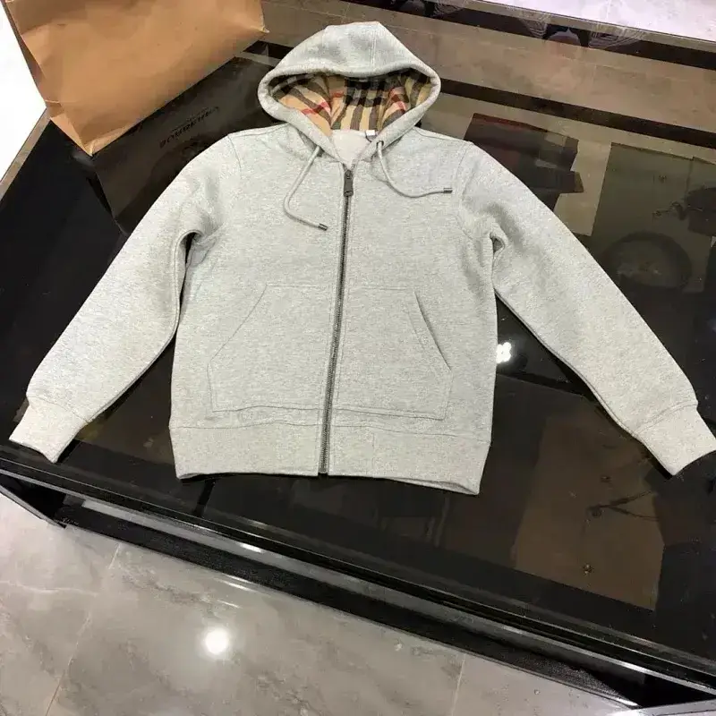 Burberry Zip Hoodie Grey