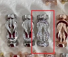 20cm黑绳F家银色满钻八字扣手绳*1