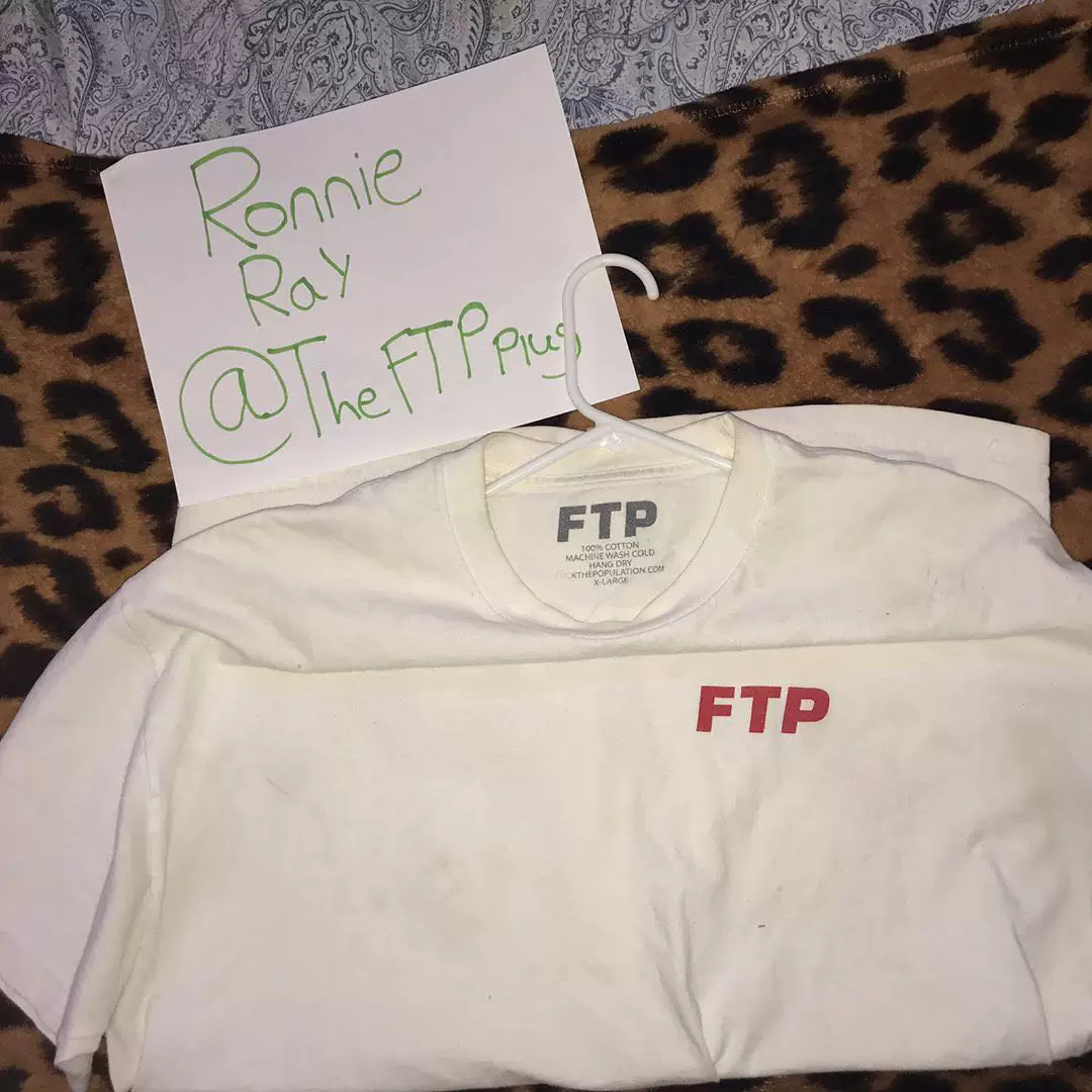 Stock FTP Red Letter Standard LOGO Pure Cotton Short sleeved T-shirt FUCKTHEPOPULATION