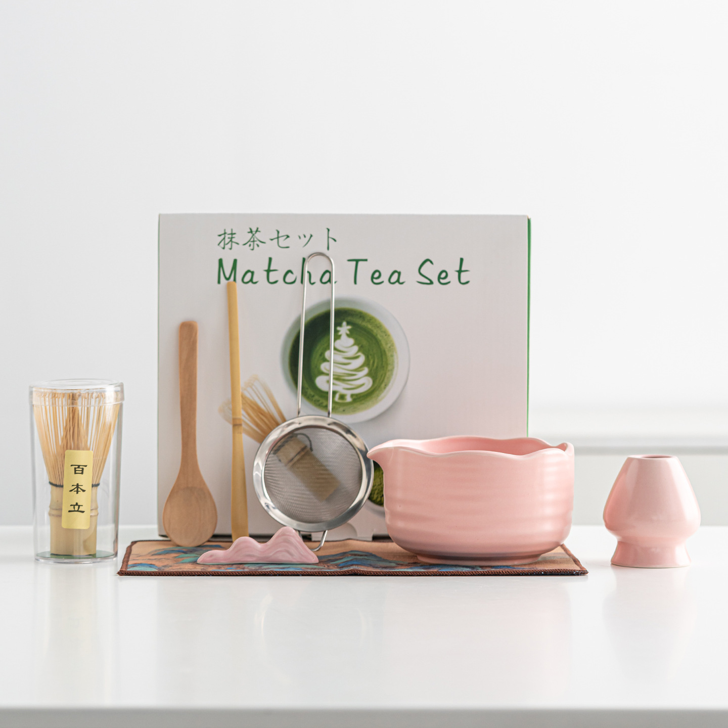 Cross-Border Japanese-Style Matcha Bowl Tea Set Tool Kit Song Dynasty Tea Whisk with Spout High Aesthetic Value