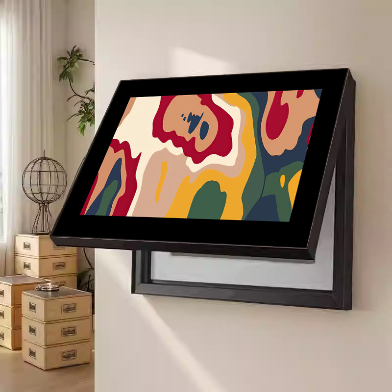 Vintage Style Mondrian Electric Meter Box Painting, Abstract Retro Art, Decorative Painting to Cover up Electrical Boxes, Hanging Painting