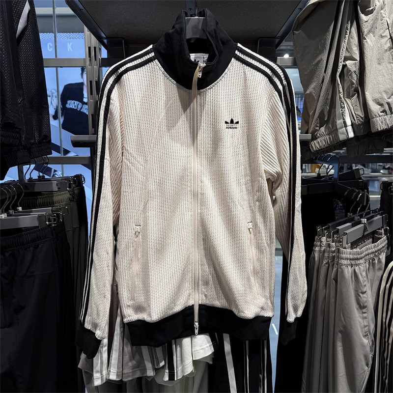 High-End Version of the New Spring and Autumn Season Clover Embroidered Waffle Jacket, Unisex Striped Retro Sports Coat QC-foto från 1688 på Qualit.ly