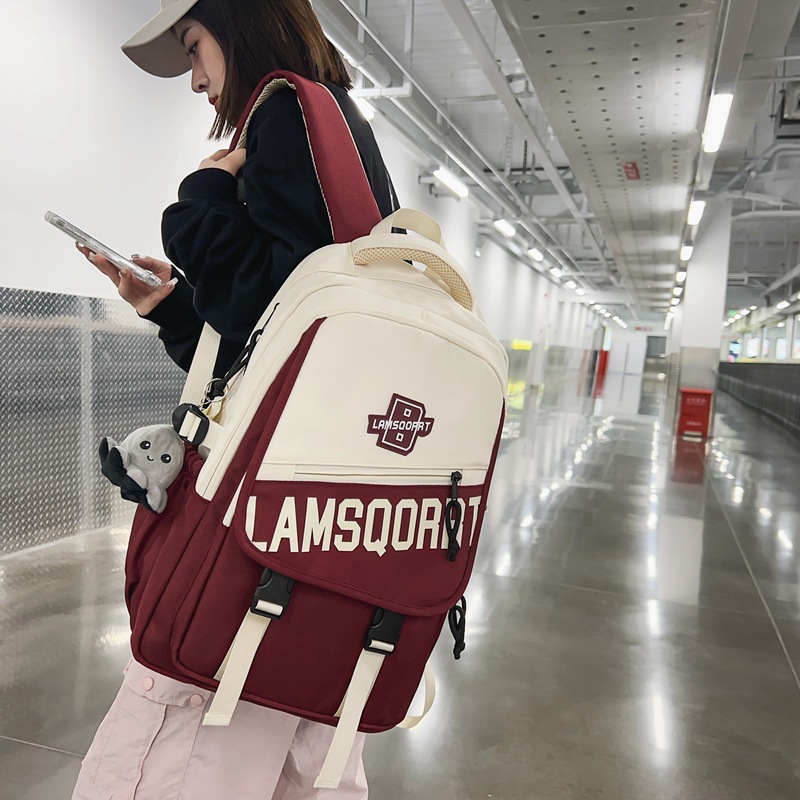 New Versatile School Bag for Middle and High School Students, High-Looking, Large-Capacity Travel Backpack, Same-Style Computer Backpack for Men and Women