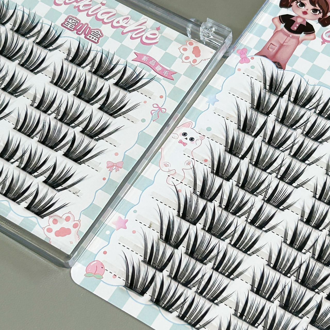 Honey Box Fishing Style Small Letter Photogenic Slanted Flying False Eyelashes Fox Style Thick Natural Comic Photogenic Pure Desire False Eyelashes