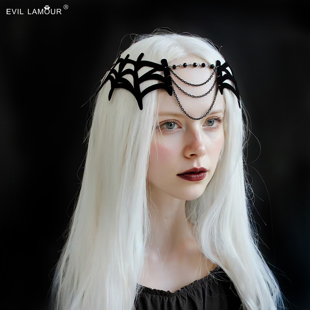 Halloween Spider Web Forehead Decoration Hair Band Retro Headband Holiday Party Gothic Wedding Headwear FD-26-1