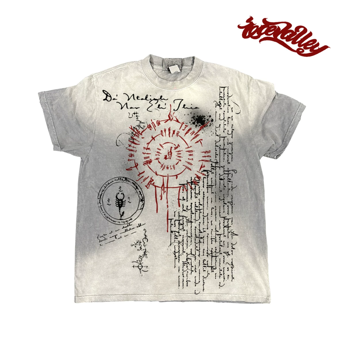 MELANIN Dark Subculture Heavy Tie Dyeing Retro Tattoo Artist Vintage Sense Versatile Style Short Sleeve T-shirt