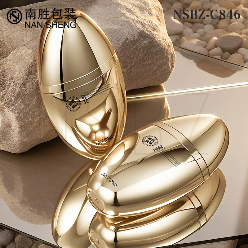 High-end 30ml Gold Electroplated Skin Care Products Sunscreen Cream Bottle Lotion Plain Cream Cosmetics Bottled Empty Bottle Package Material