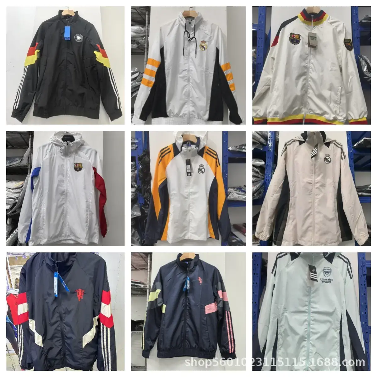 24 New Zipper Jacket Coat Real Madrid Germany Manchester United Juventus Arsenal Casual Windbreaker Arrival Dress Warm-up Dress